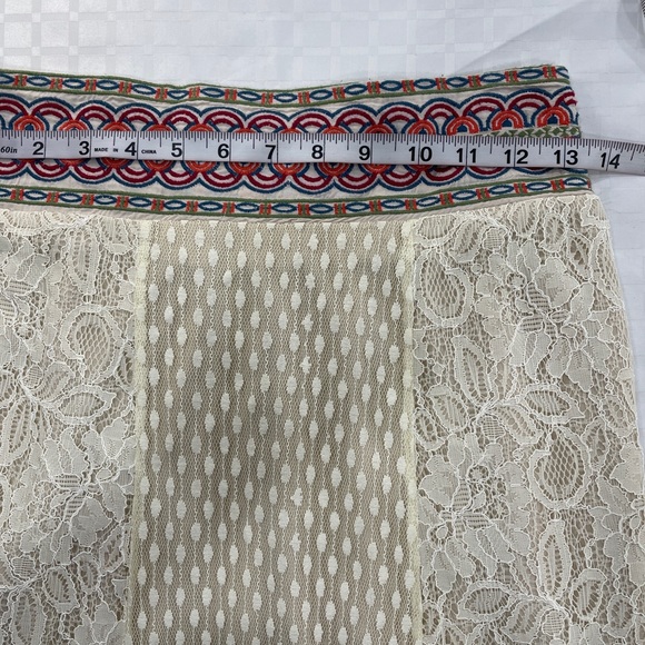 Flying Tomato Small Skirt Lace Boho Peasant Elastic Waist Flowy Panel Sharkbite - Picture 7 of 10